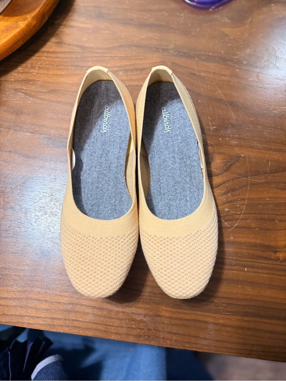 allbirds Women's Tan Knit Ballet Flats